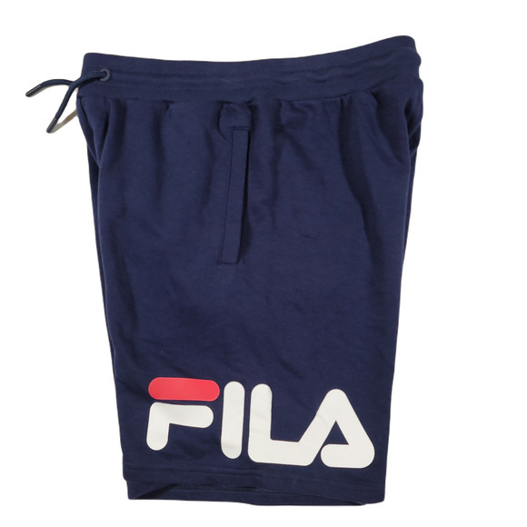 Fila Zeeshawn Logo-Print‎ French Terry Shorts Mens Small Peacoat White Red - Picture 1 of 5